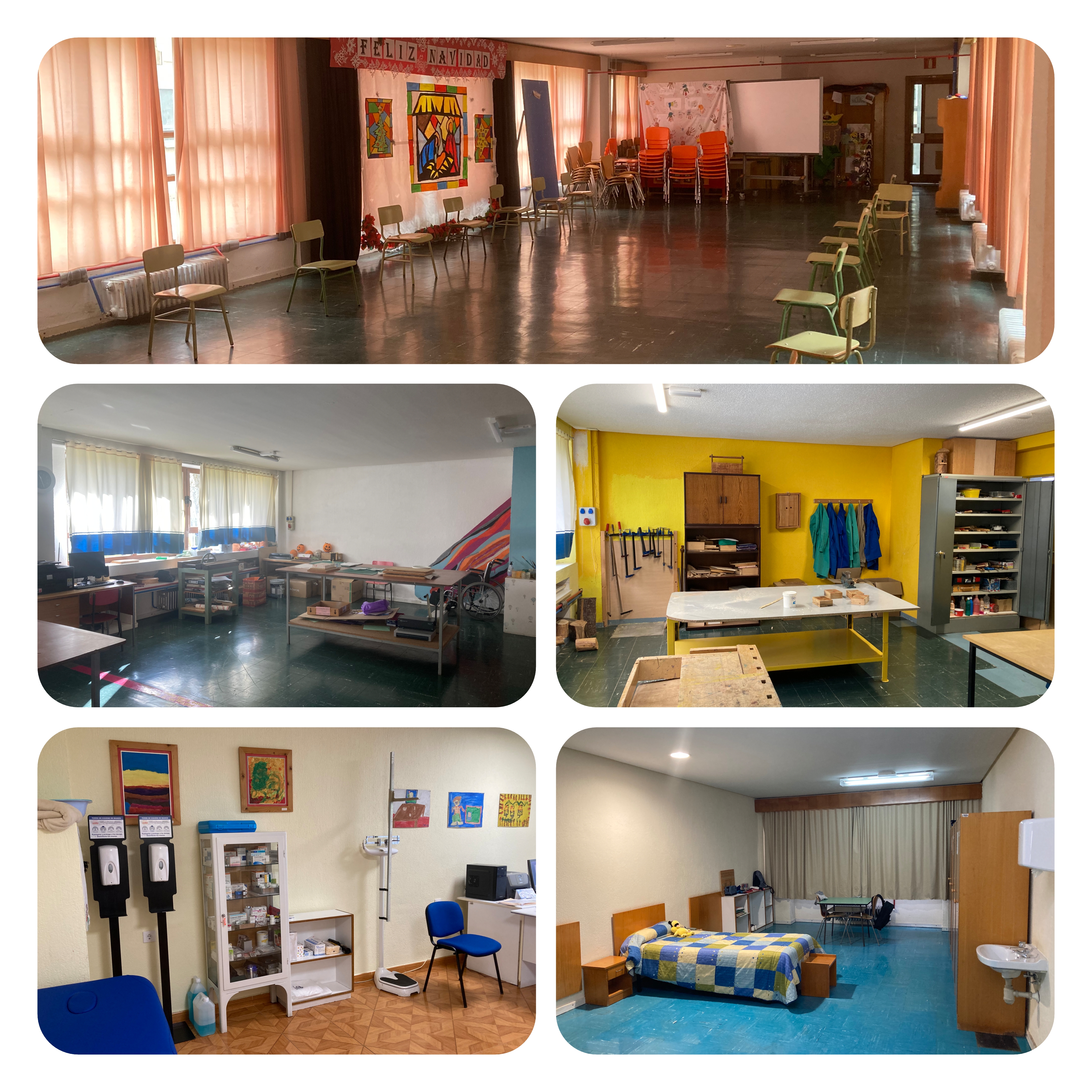 talleres, residencia, enfermería y sala de yoga